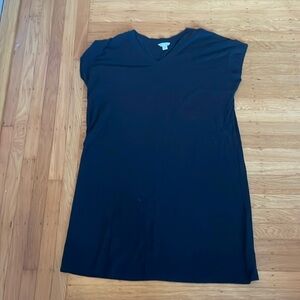 Caslon cap sleeve t-shirt dress black sz L